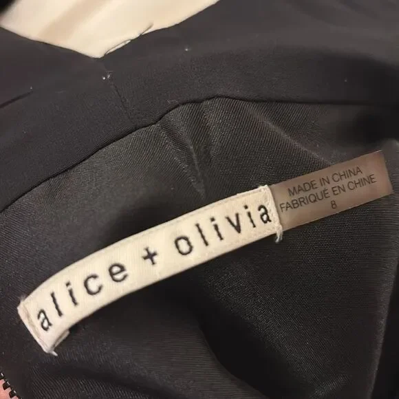 Alice+Olivia Gold Metallic Sleeveless Dress, US8 - Picture 11 of 13